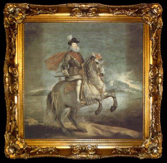 framed  Diego Velazquez Philip III on Horseback (df01), ta009-2